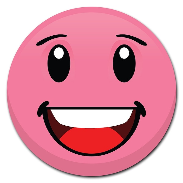 Emoji Pink Smiling Circle Corrugated Plastic Sign